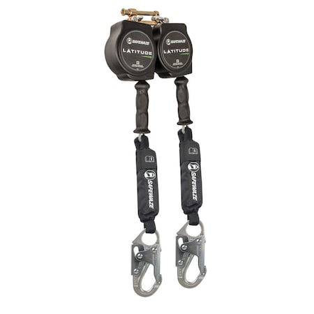 Safewaze Latitude HD 10' Dual Cable SRL: SW-9012 BWB, Snap Hooks SW8008-10-DL